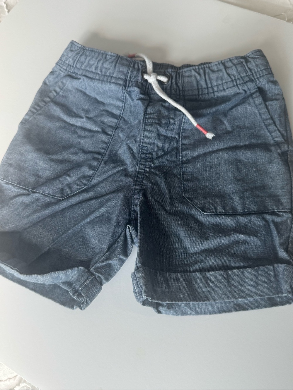 Cat & Jack Men's Indigo Drawstring Denim-Style Shorts
